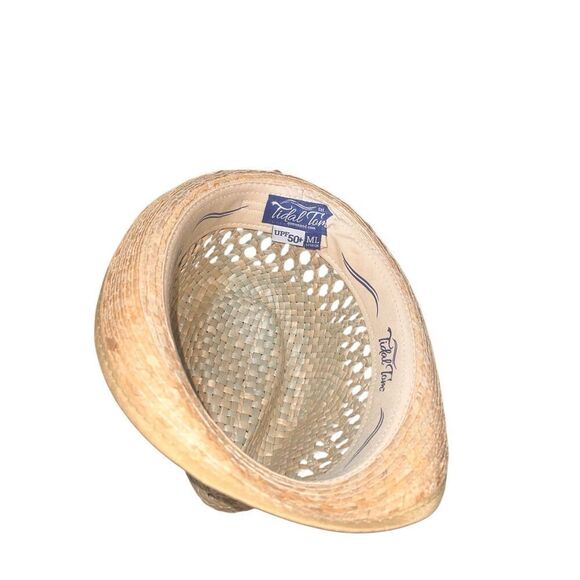 Tidal Tom NWOT Men's Straw Fedora Sun Hat UPF 50+ Size ML - Picture 5 of 5